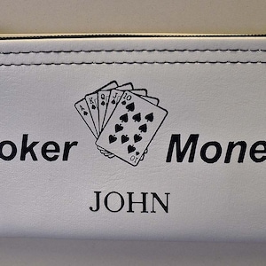 Personalized Poker Player Money Chip Bag Wallet Purse Gambling Pouch Casino Money Card Game Bag Pouch - Gift Bag For Poker-Card Player