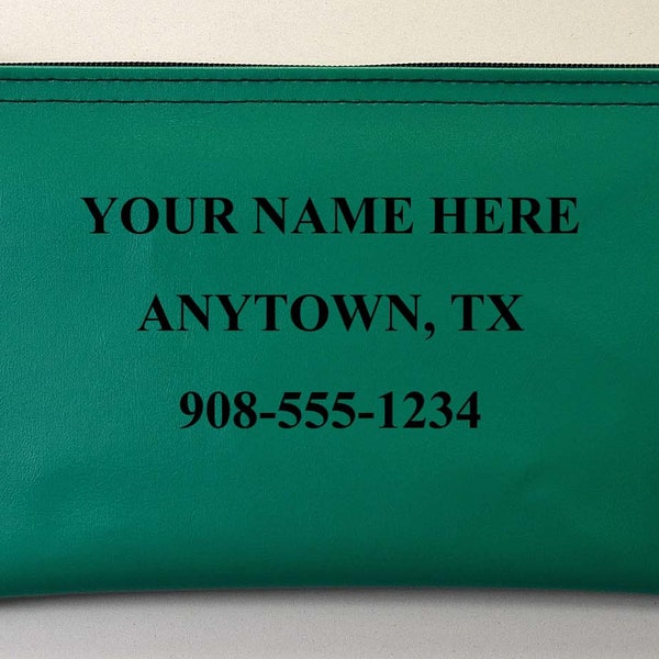 Custom Vinyl Hot Stamped Personalized Business Money Deposit Bank Bag For Events Organization Club Personal Use