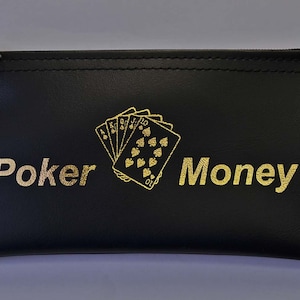 Poker Money Bag Purse Wallet Poker Chip Storage Gambling Cash Stash Bag Zipper Casino Gift Gambler Card Game Bag Pouch