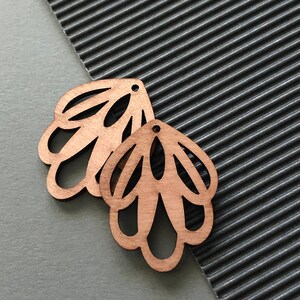 New Wooden Earring Cutouts, One Pair, Blanks, #33-2, Laser Cutting