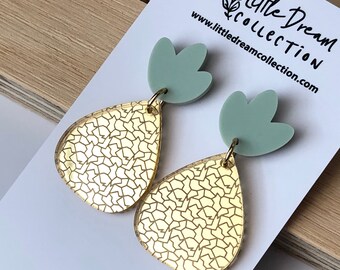 Acrylic Pineapple Dangles | Gold mirror Dangle earrings | Pineapple Earrings | Australian made