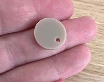 Beige Acrylic Earring Blanks: 15mm Laser Cut Circle Pieces