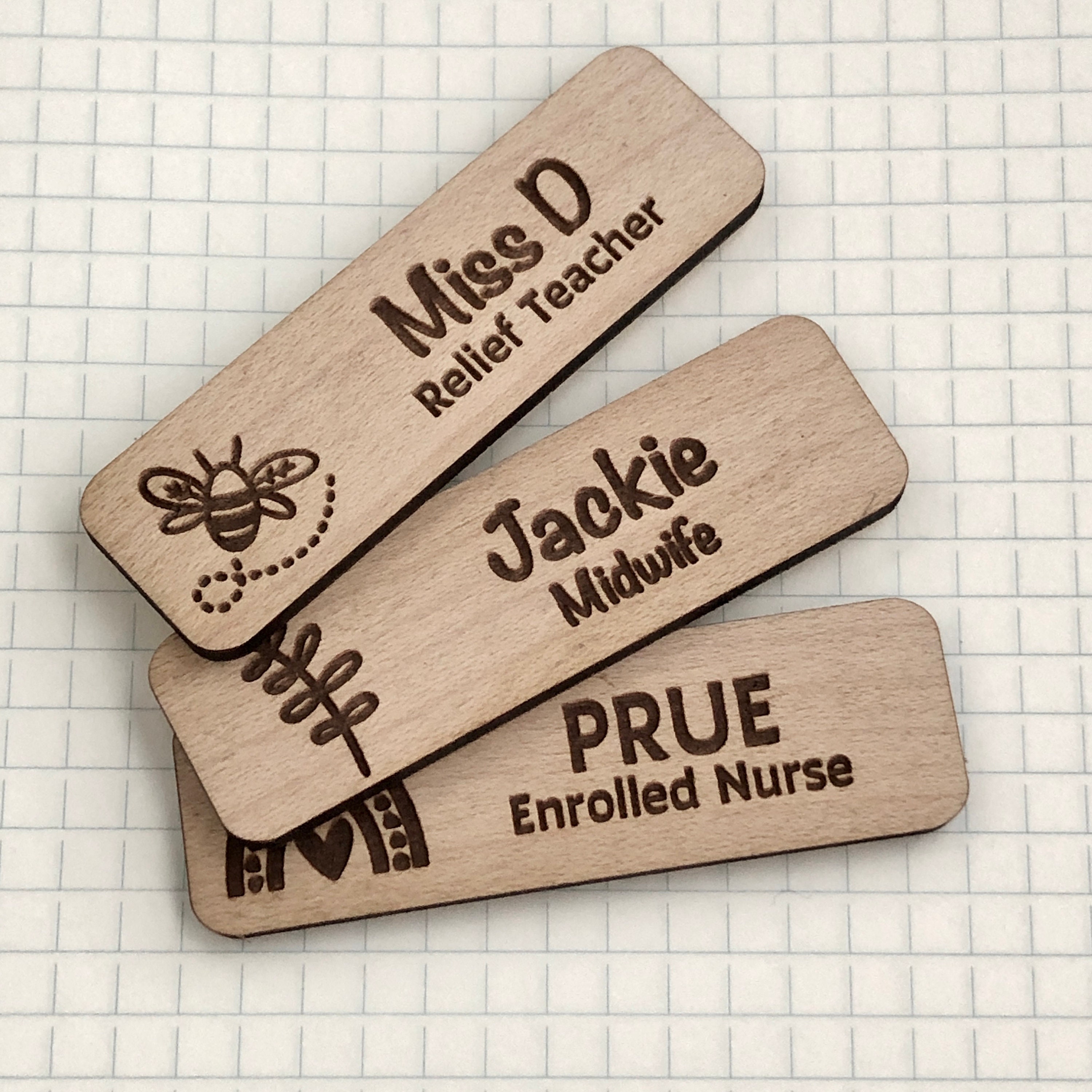 Wooden Name Badge Name Badge Custom Name Badge Etsy Australia