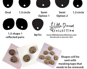 Earring blanks | Wooden earring blanks | earring tops | Blank wooden earring studs | Blank wooden earring shapes | DIY earring pieces