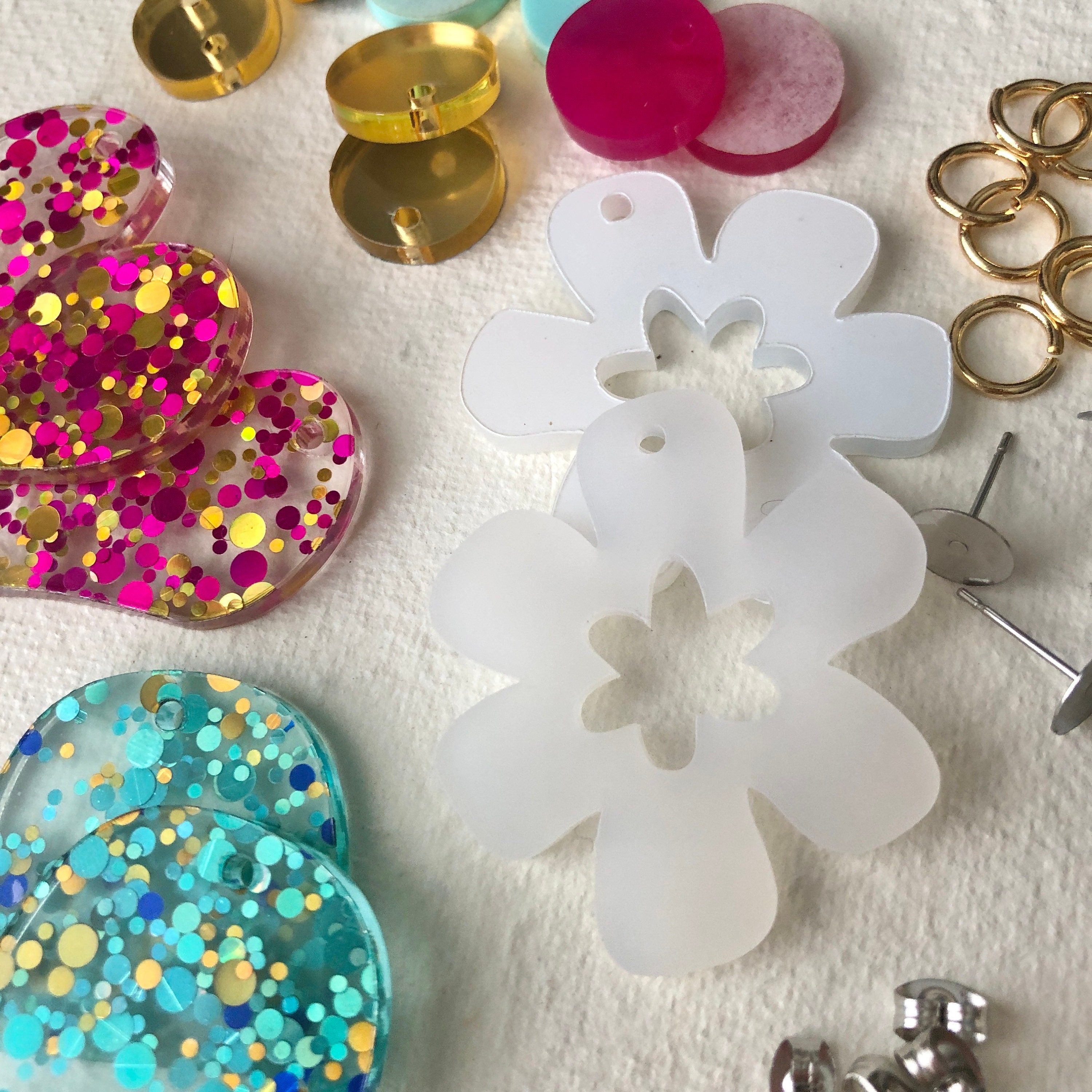 DIY acrylic earring kit Earring kit Laser cut acrylic Etsy