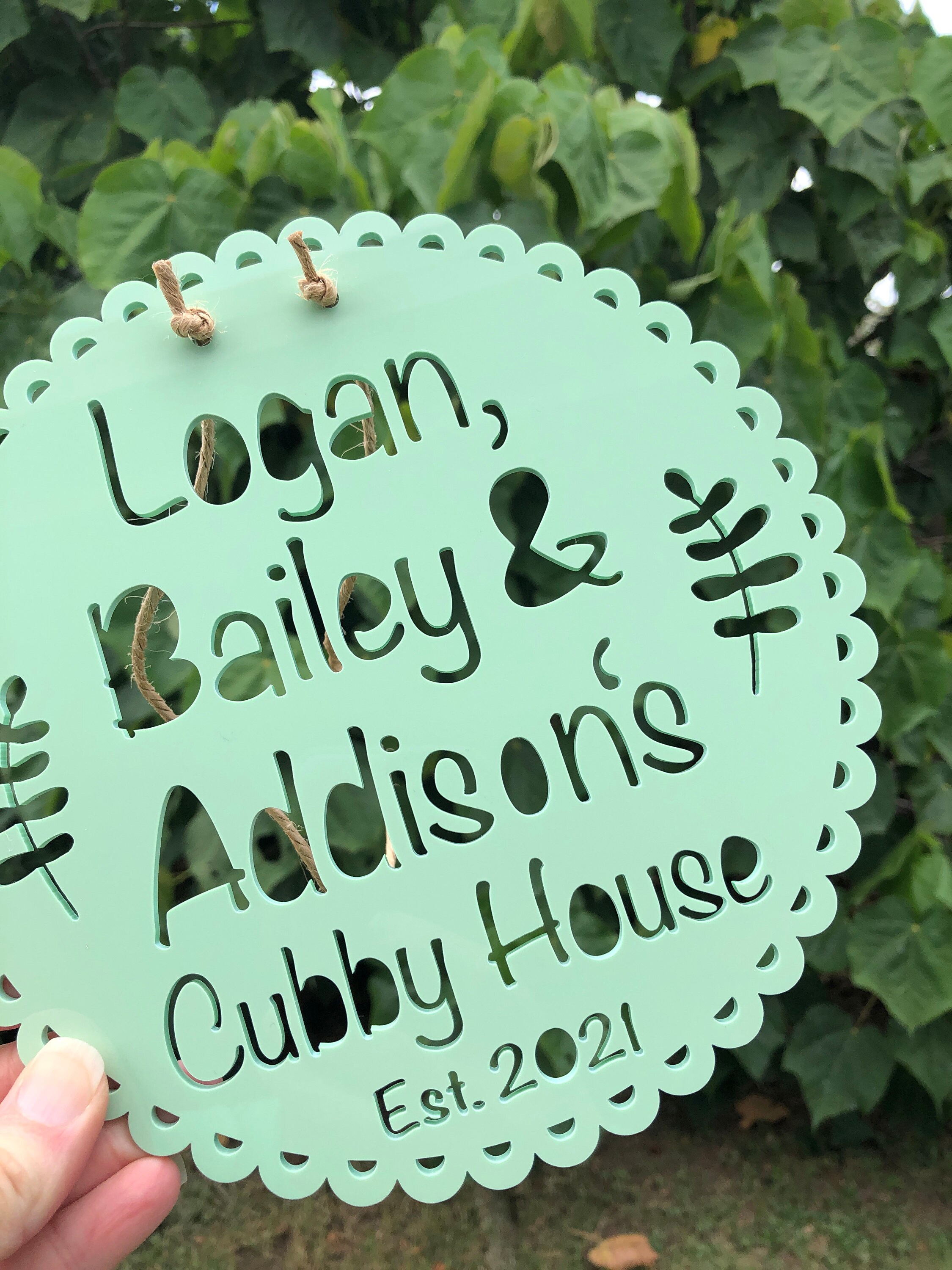 Scallop Edged Cubby House Sign | Custom Sign | Sign for Cubby | Cubby ...