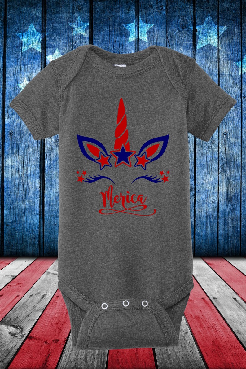 Gray Baby Merica Unicorn