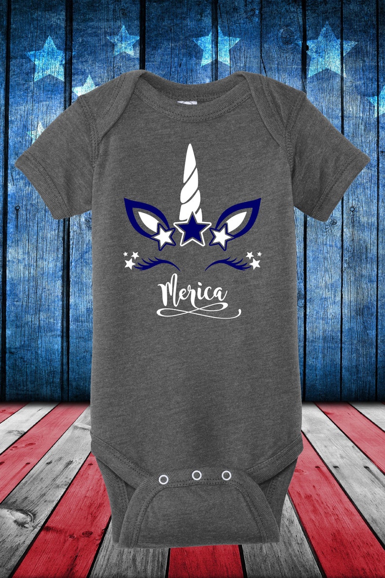 Gray Baby Merica Unicorn