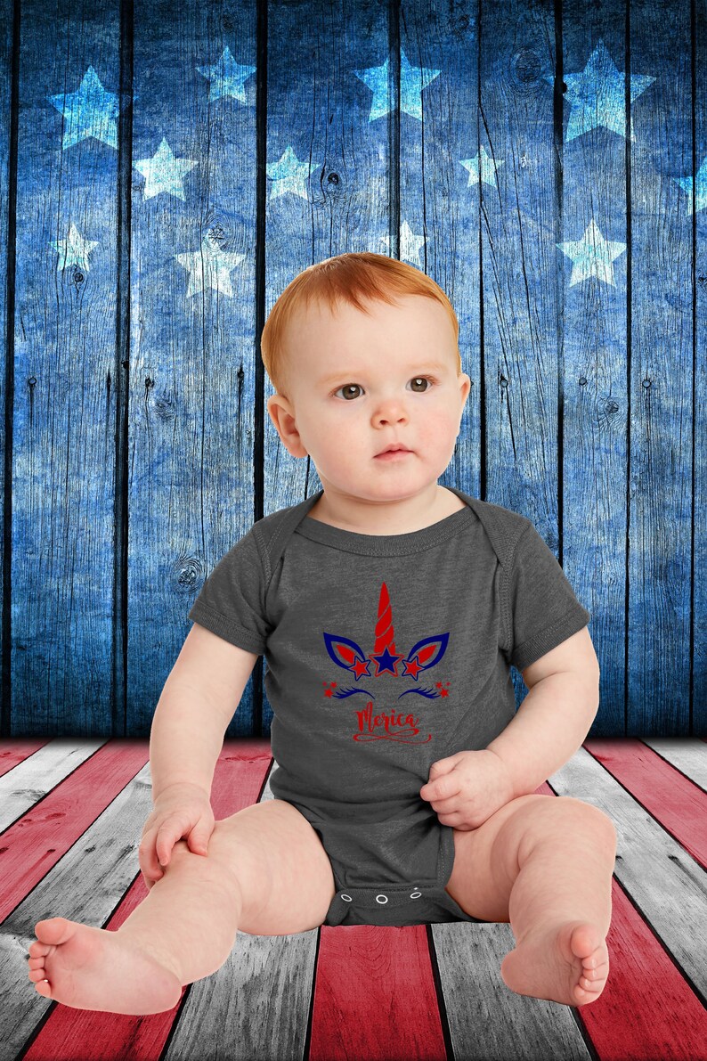 Gray Baby Merica Unicorn