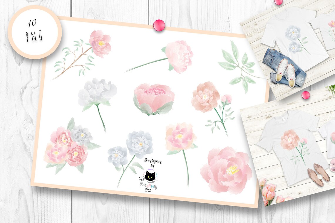 Download Floral clipart bundle floral png sublimation watercolor | Etsy