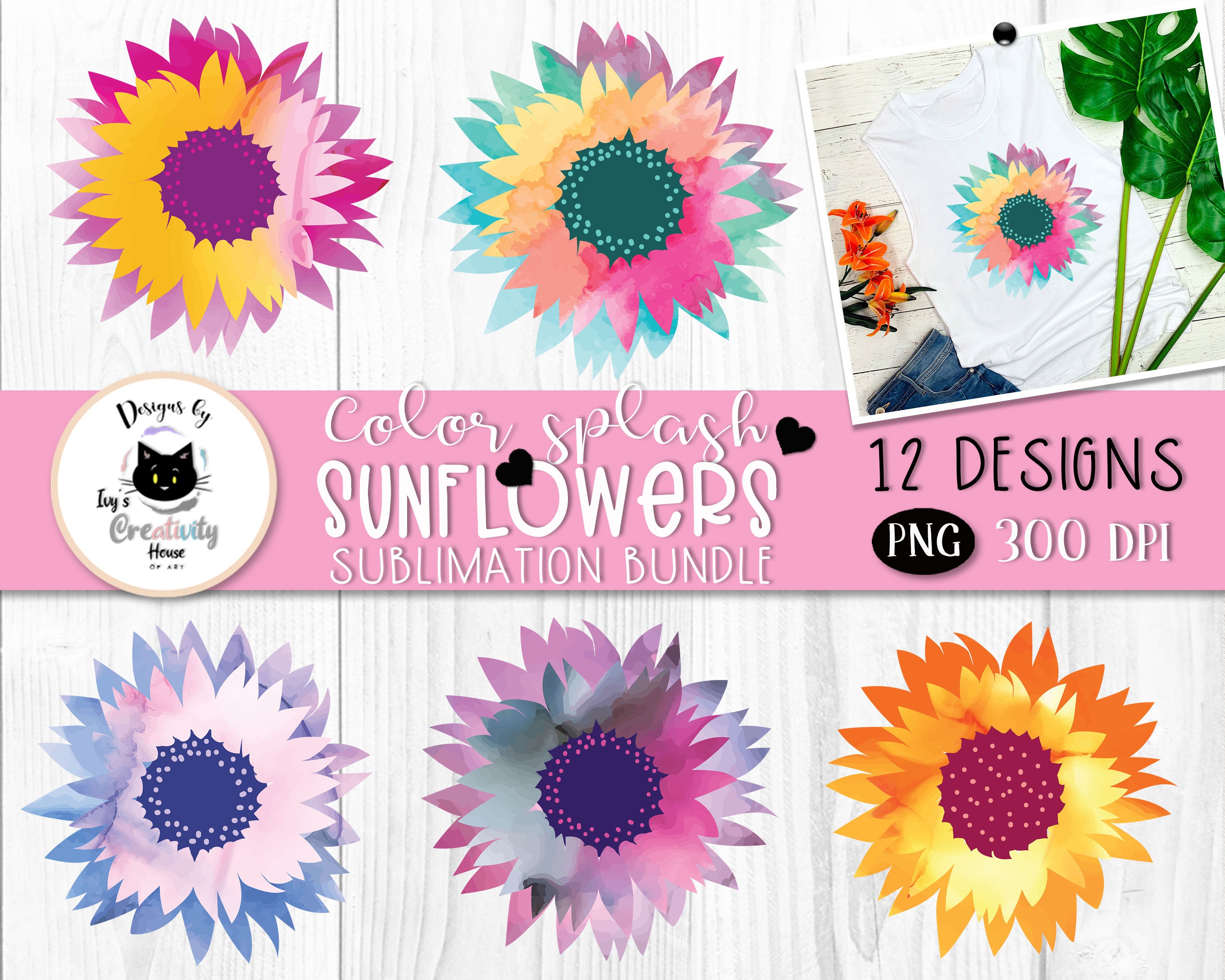 Download Watercolor sunflower png summer sublimation png sunflower ...