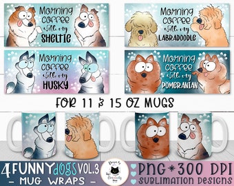 dog mug wrap, dog sublimation designs, dog mug png, dog png bundle, dog sublimation wrap, dog breed bundle, mug wraps for sublimation