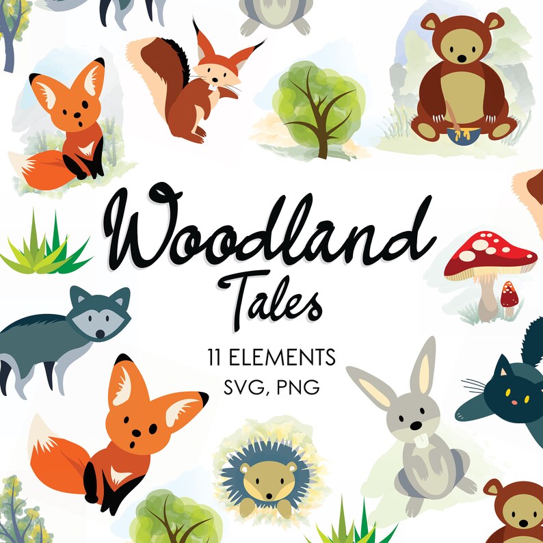 Forest animals svg forest animals clipart bear clipart bear | Etsy