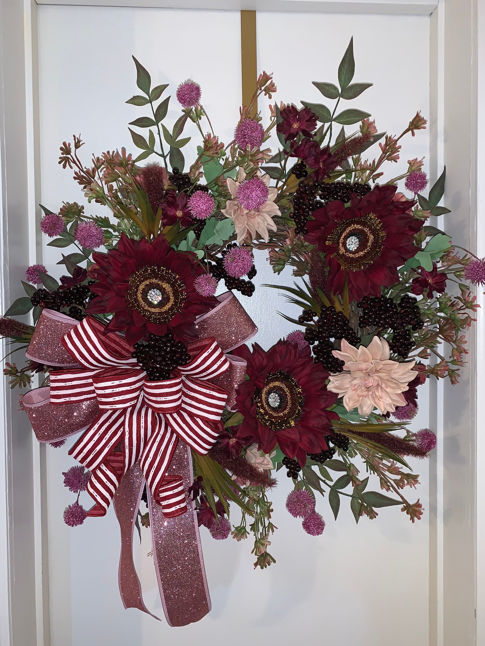 Burgundy Door Wreath Fall Wreath Autumn Wreath Burgundy Etsy