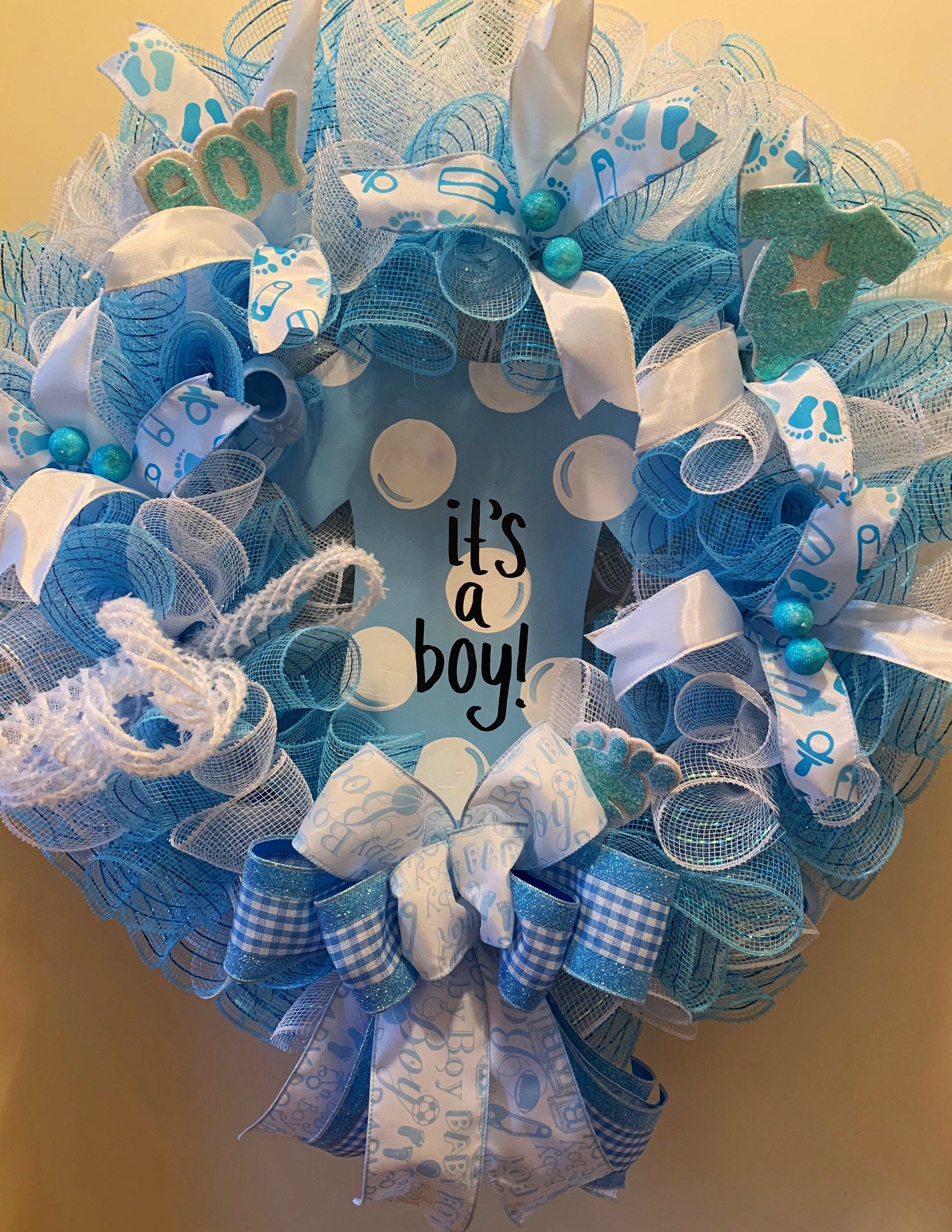 Its A Boy Wreath Baby Boy Wreath Boy Wreath Blue Wreath Etsy.de