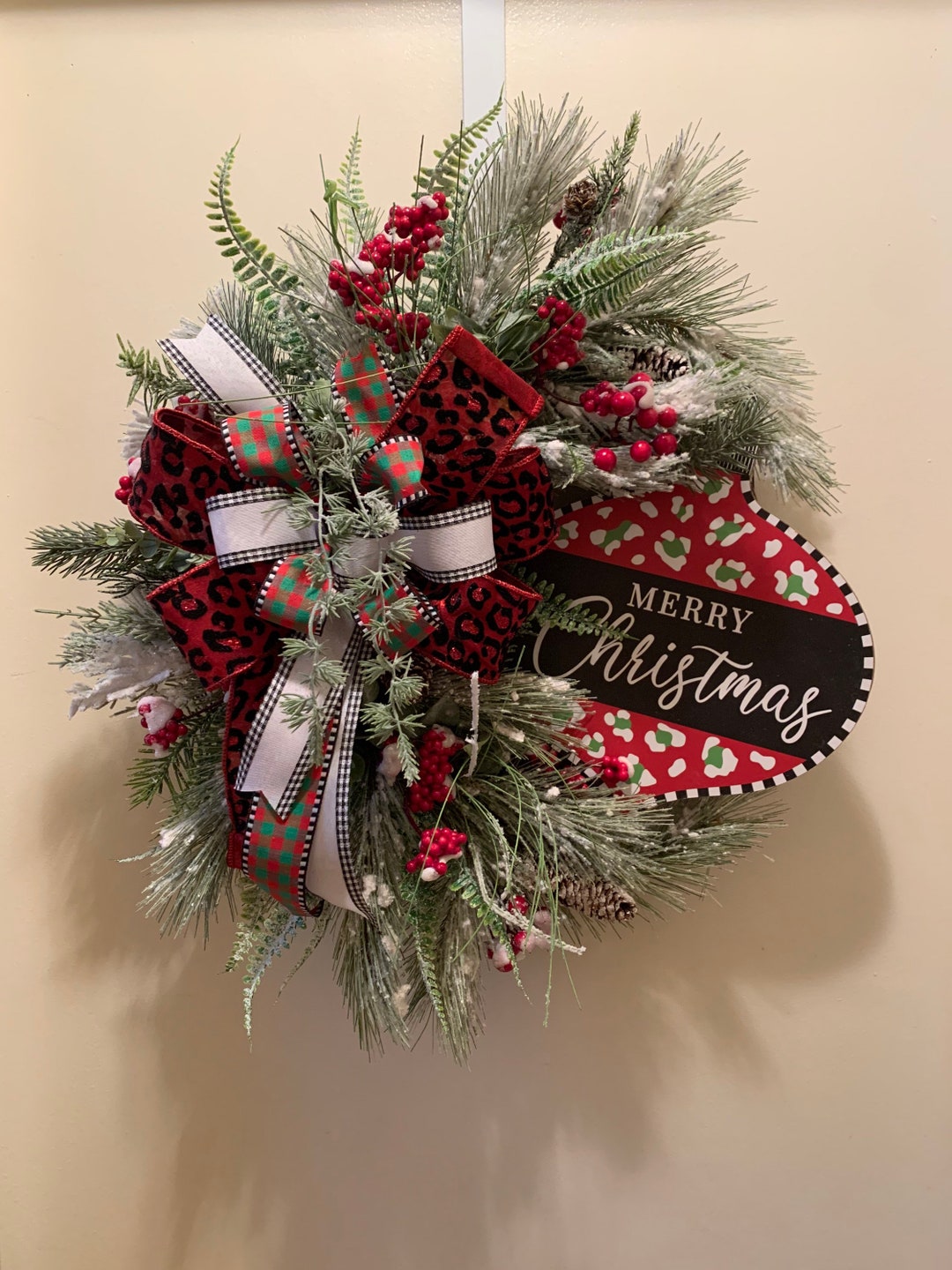 Christmas Door Wreath Ornament Door Wreath Christmas Decor Etsy