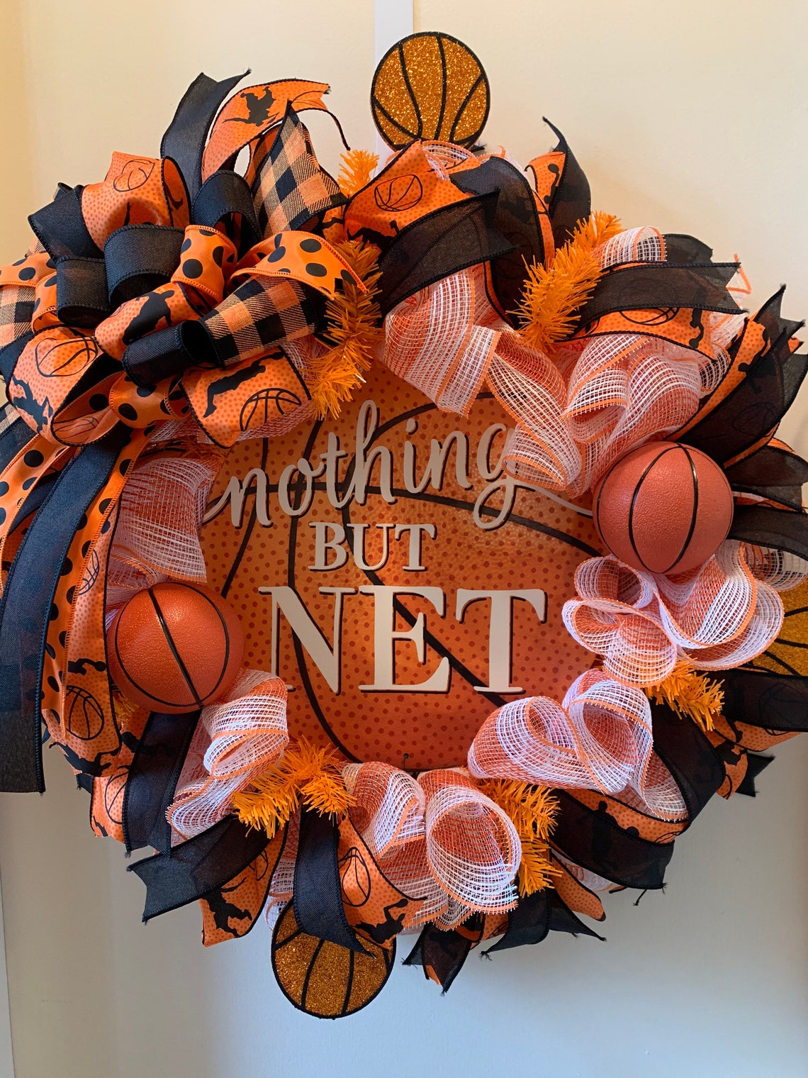 Basketball Door Wreath House Gift Home Decor Wall Decor Etsy