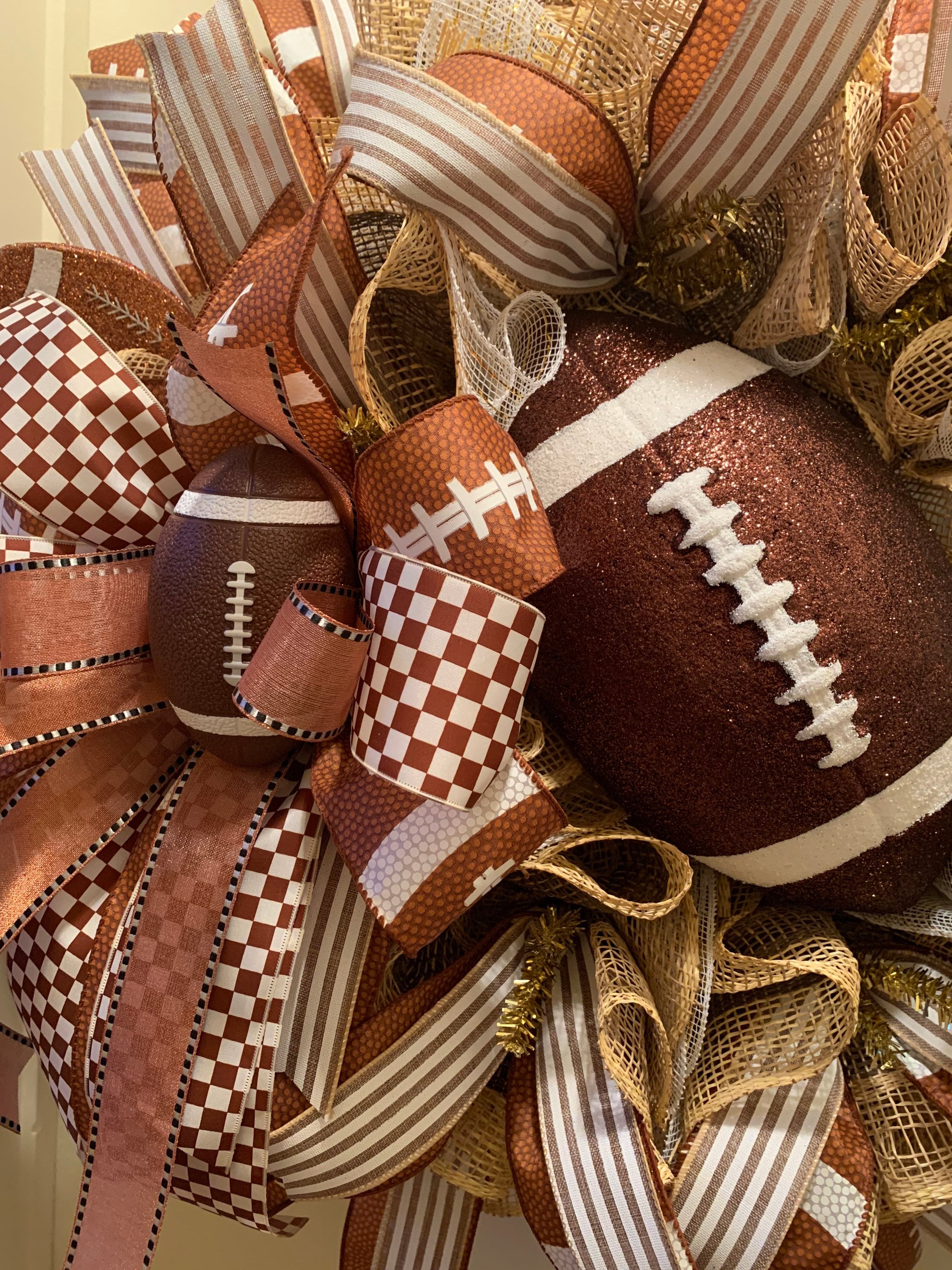 Football Wreath Football Decor Home Decor House Gift Wall Etsy