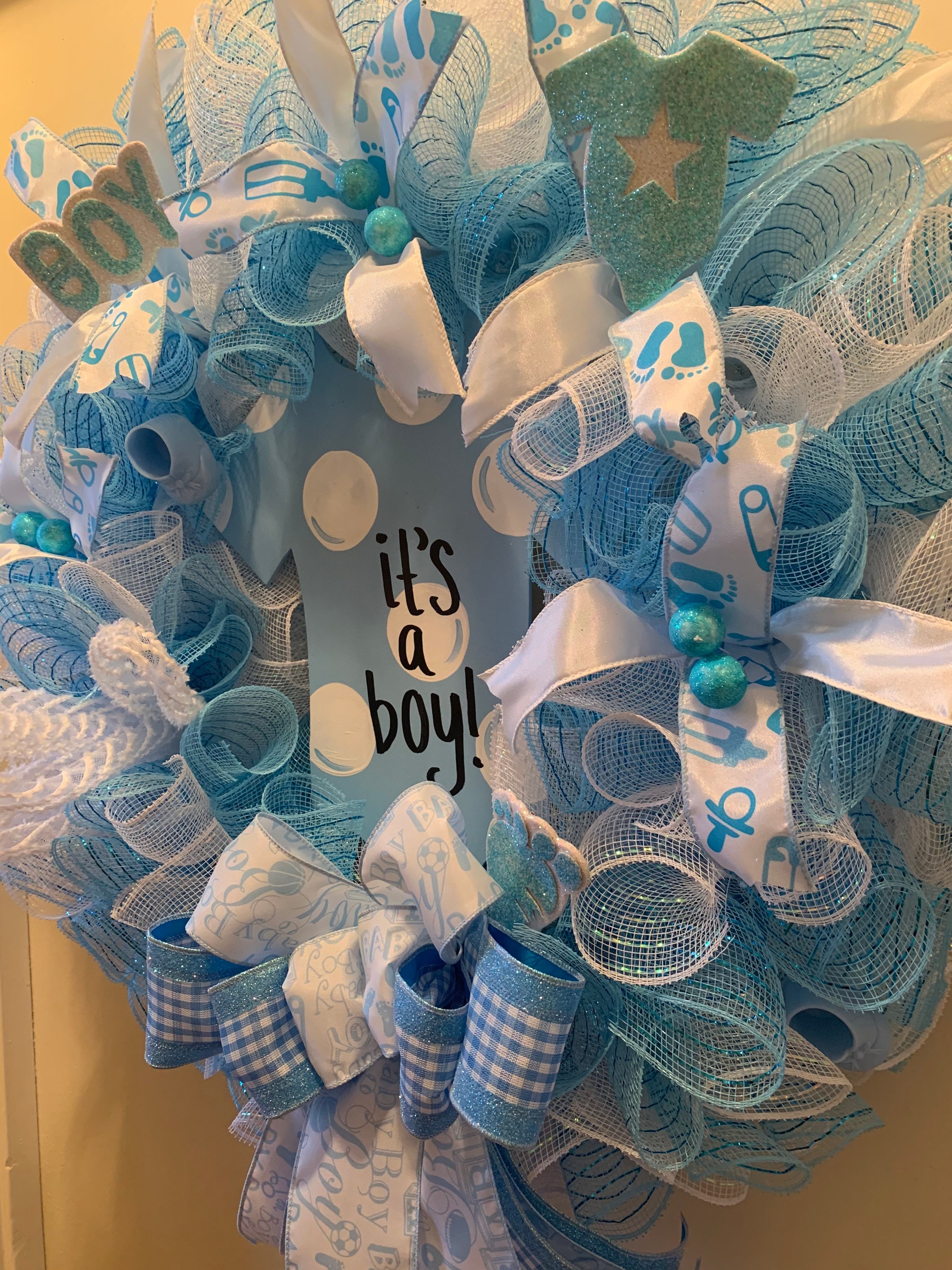 Its A Boy Wreath, Baby Boy Wreath, Boy Wreath, Blue Wreath, Everyday ...
