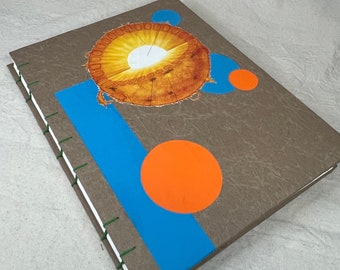 The Sun Journal - Handmade Outer Space Journal - Handmade Astronomy Journal - Recycled Junk Journal