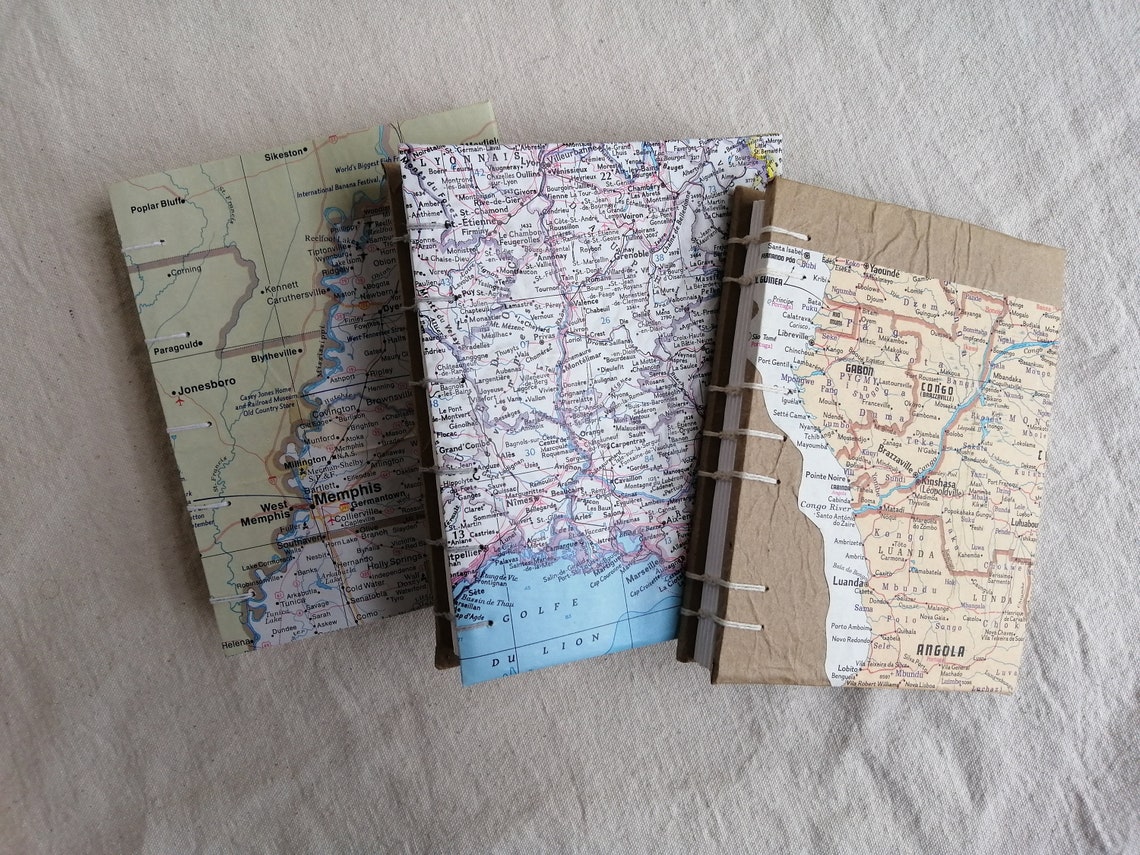 Custom Made to Order Map Travel Journal Notebook, Small - Etsy
