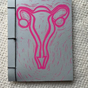 Uterus Menstrual Cycle My Body My Choice Pocket Sized Handmade Notebook, Handmade Journal, Handmade Sketchbook image 2