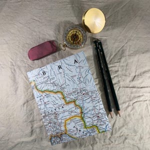 Bolivia Brazil South America Travel Journal - Handmade Travel Journal - Recycled Junk Journal