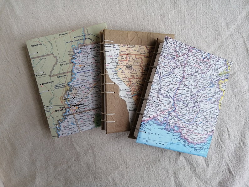 Custom Made to Order Map Travel Journal Notebook, Small image 3