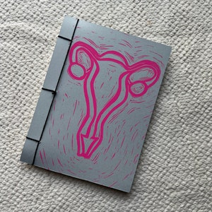 Uterus Menstrual Cycle My Body My Choice Pocket Sized Handmade Notebook, Handmade Journal, Handmade Sketchbook image 1