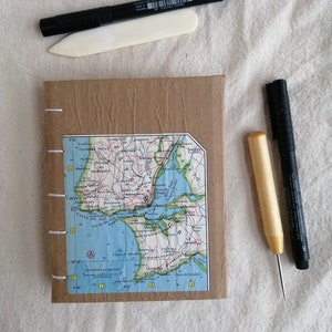 Custom Made to Order Map Travel Journal Notebook, Small image 2