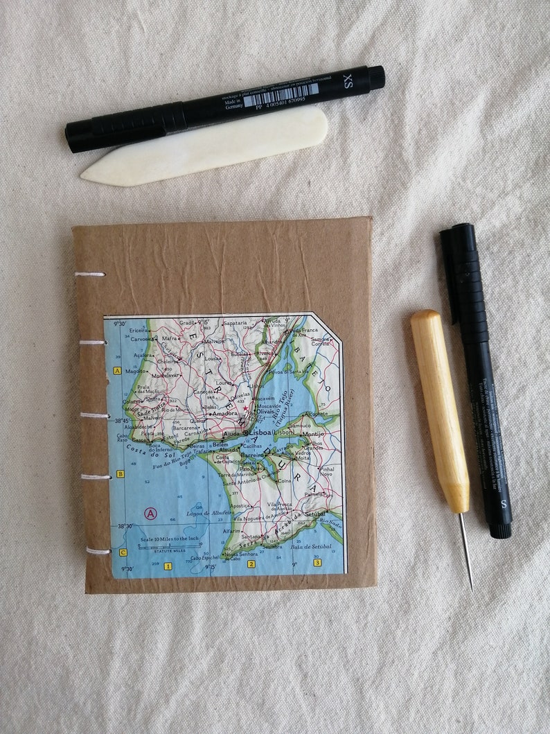 Custom Made to Order Map Travel Journal Notebook, Small image 2