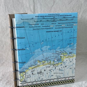 Antartica Travel Journal Handmade Travel Journal Handmade Vintage Map Journal Recycled Junk Journal image 10