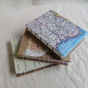 Custom Made to Order Map Travel Journal Notebook, Small image 1