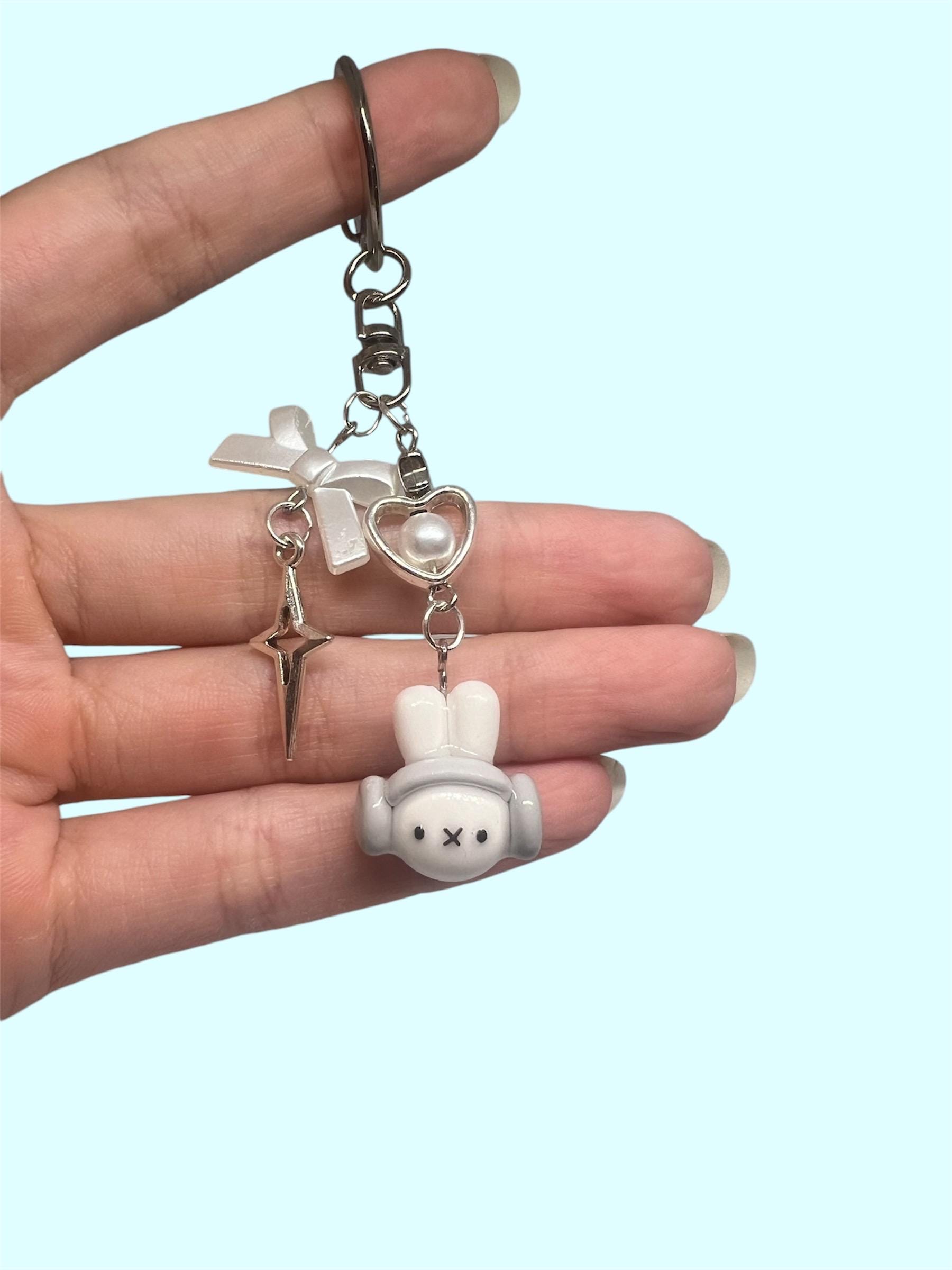ヘッドフォン ミッフィー キーホルダー バッグチャーム 手作り粘土