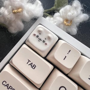 Chiikawa keycap white bear handmade artisan clay keycap for mechanical keyboards