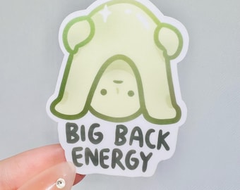 Smiski Big Back Energy Green Guy Sticker - Etsy