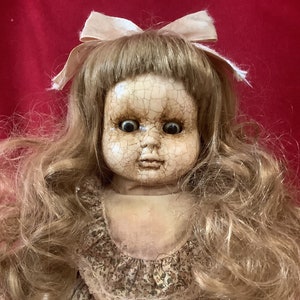 16” Pearl OOAK Scary Creepy Spooky Gothic Upcyled Porcelain Horror