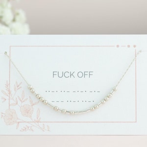 Fuck You Necklace, Morse Code Necklace, Fuck It, Fuck Off, Profanity Jewelry, Curse Word Jewelry, Sterling Silver, Gold Filled