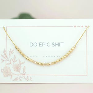 Do Epic Shit Morse Code Necklace, Sterling Silver, Gold Filled