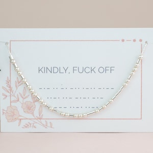 Rot op morsecode ketting, vloekwoord sieraden, geschenk geestelijke gezondheid, zelfzorgmantra, brutale boodschap, sierlijke gouden ketting