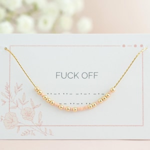 Fuck Off Morse Code Necklace, Chain Necklace, Dainty Swear Word Jewelry, Girlfriend Gift, Layering Necklace, Hidden Message, Mature Content