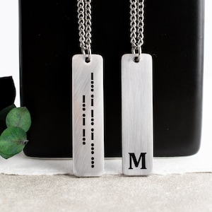 Colar de código Morse personalizado para pai, pai durão, presente de dia dos pais, presente de aniversário para pai, presente de filho e filha, colar gravado