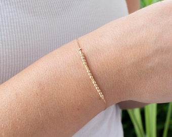 Custom Word Bracelet, Personalized Morse Code Bracelet, Dainty Chain Wristlet, Stacking Bracelets, Sterling Silver, Gold Filled