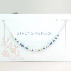 Strong As Fuck Morse Code Necklace, Empowering Message, Alcoholics Anonymous Support, AA NA Sobriety Gift, Strong Woman Mantra