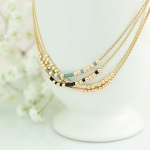 Personalized Morse Code Necklace, Custom Name, Tiny Bead Necklace, Hidden Message Jewelry, Sterling Silver, Gold Filled