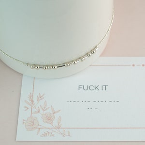 Fuck It Bracelet, Fuck You Jewelry, Fuck It, Morse Code Jewelry, Profanity Jewelry, Sterling Silver, Gold Filled