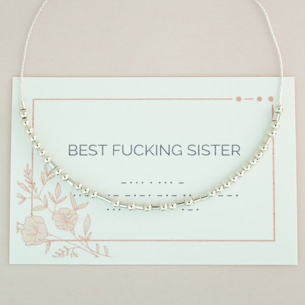 Best Fucking Sister Morse Code Bracelet, Sister Birthday Gift from Sister or Brother, Gift for Sister in Law, BFF Friendship Jewelry