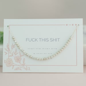 Fuck This Shit morsecodeketting, Zero Fucks Given, leuk vriendschapscadeau, aangepaste vloekwoord-sieraden, een wijze vrouw leefde nog lang en gelukkig