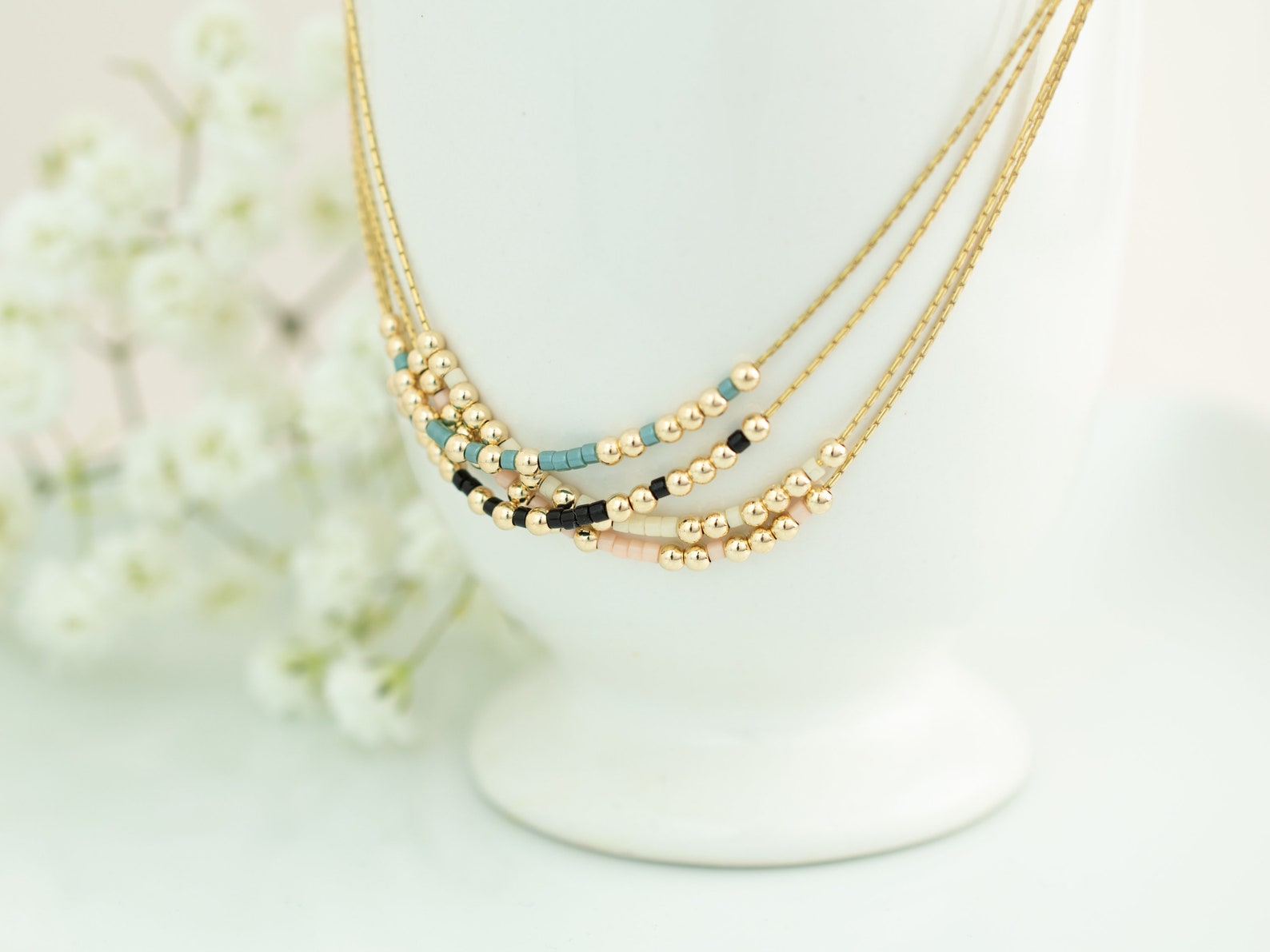 Personalized Morse Code Necklace, Custom Name, Tiny Bead Necklace ...