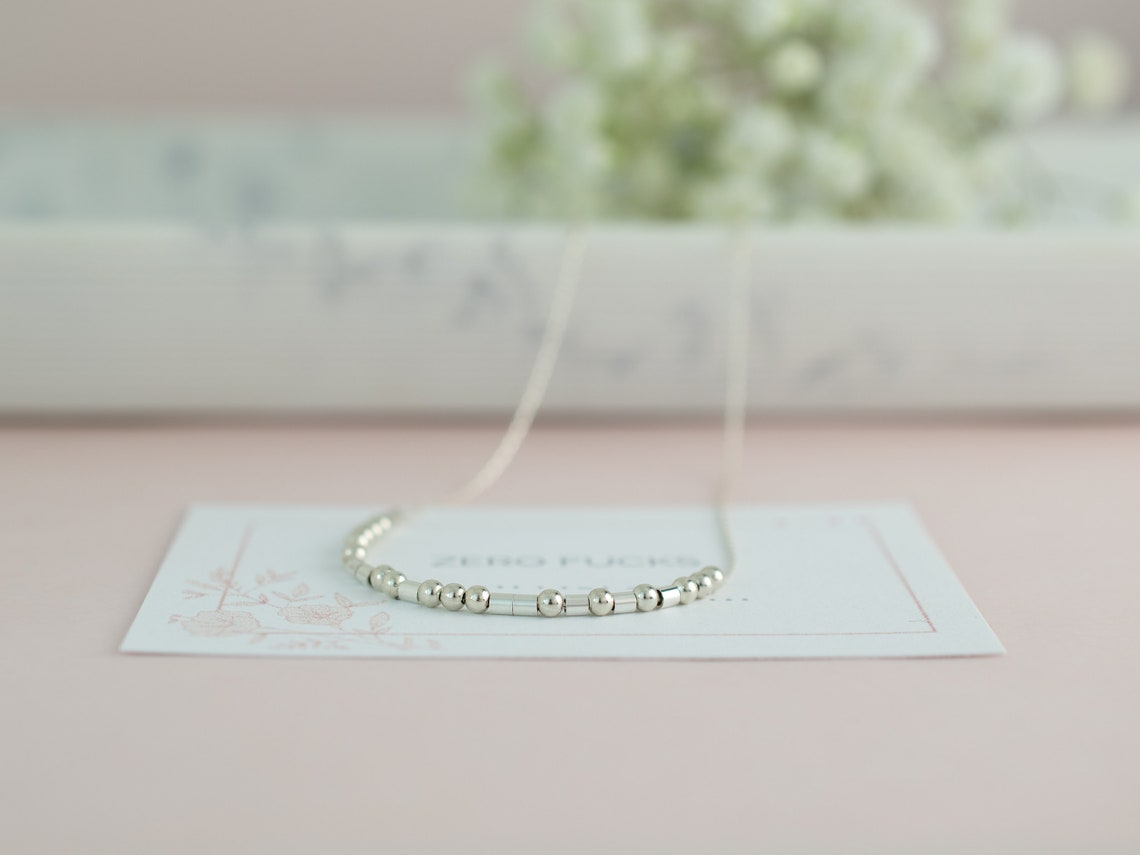 Zero Fucks Morse Code Necklace Profanity Jewelry Curse ...